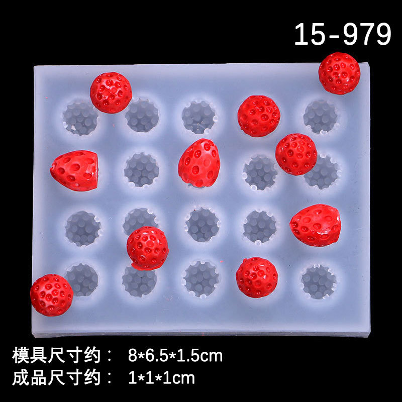 3D mini fresa forma pastel decoración chocolate fondant molde de silicona epoxi caja del teléfono Decoración