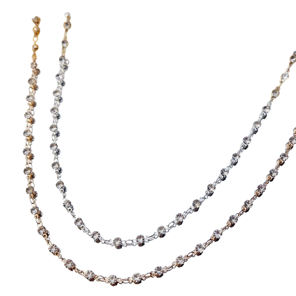 accesorios de joyería DIY estilo antiguo vestido chino simple diamante blanco puro hecho a mano simple cadena bordilla cadena turbante material de ropa