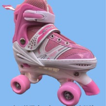 跨境双排四轮溜冰鞋女生旱冰鞋可调节滑轮鞋幼儿初学者防摔外贸