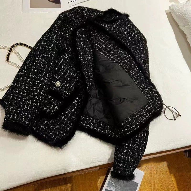 Демисезонная куртка, кардиган, французский стиль, стиль Chanel, увеличенная толщина