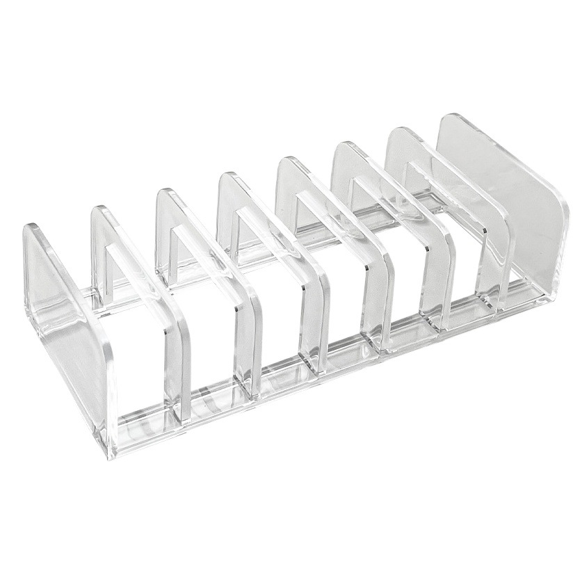 Bandeja de sombra de ojos estante de almacenamiento transparente acrílico maquillaje en polvo caja de pastel cosméticos Blush rack de almacenamiento rejilla de partición de escritorio