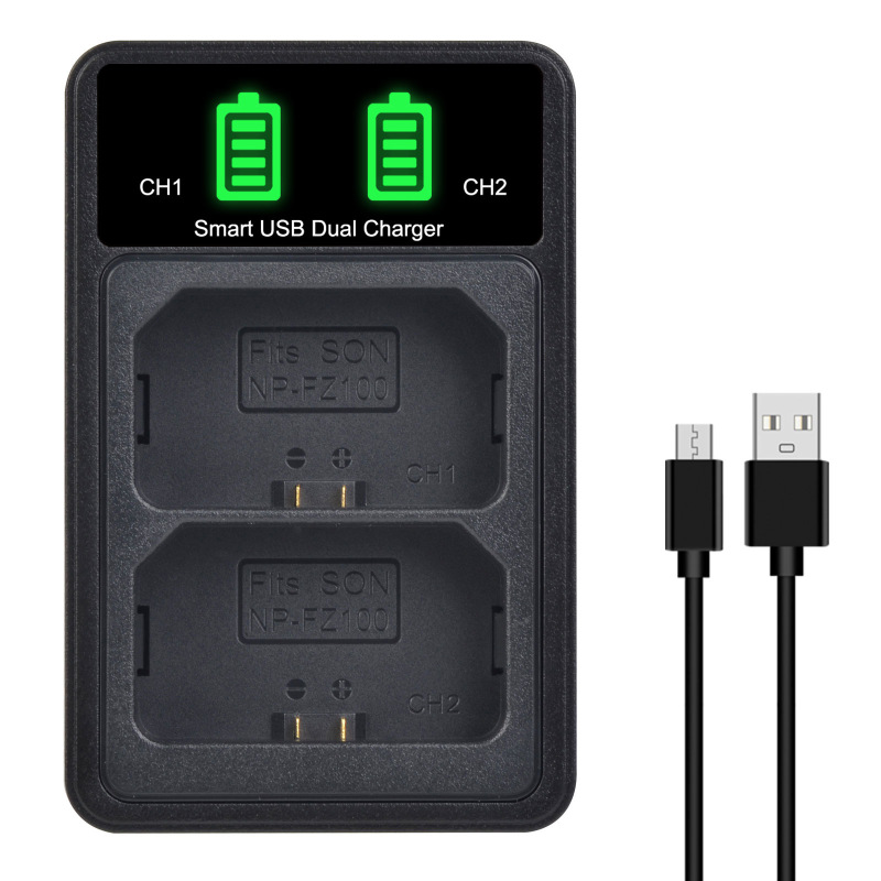 Np-Fz100, Suitable for Sony Np-Fz100, Fz100 Camera Battery Led Dual Charger