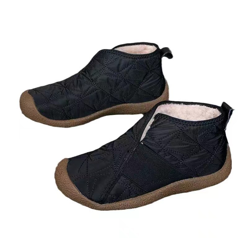 2025 invierno nuevos zapatos de algodón de mujer con veludo grueso botas de nieve de cilindro alto calentamiento cómodo zapatos de algodón de madre zapatos de mujer