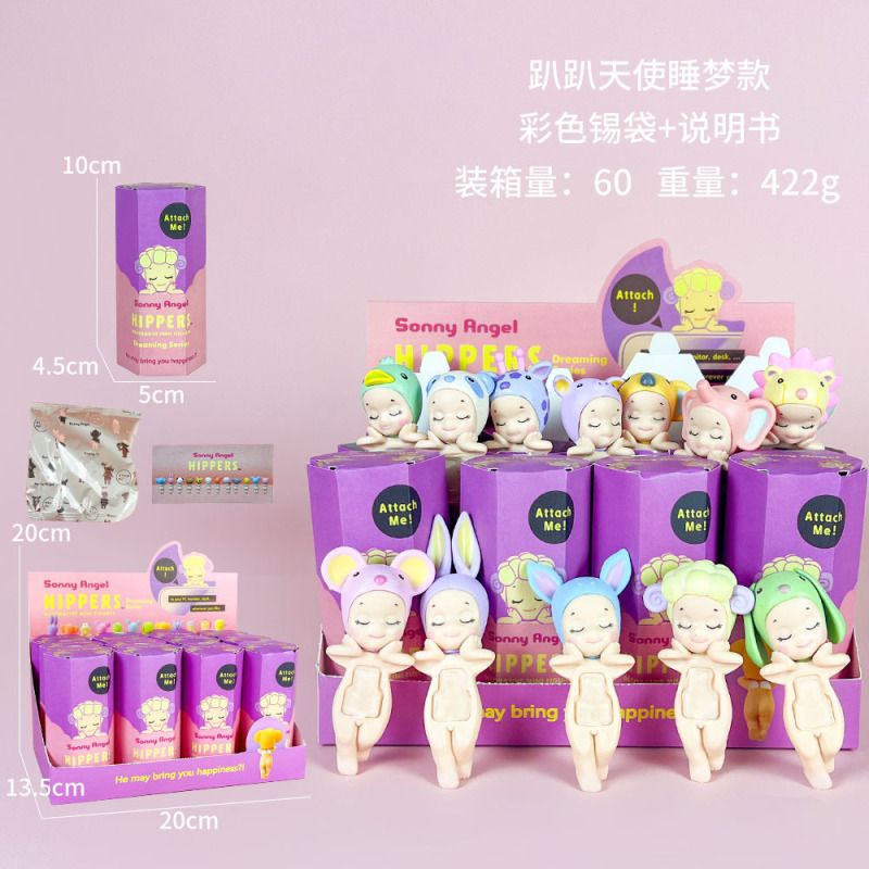 跨境趴趴天使水果盲盒车载摆件粘手机装饰丘比特手办动漫模型潮玩|undefined