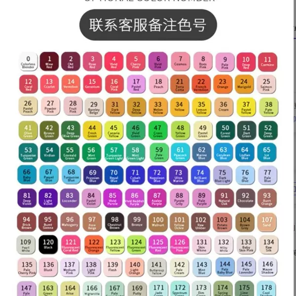 Marker Pen Single Double-Ended Drawing Oil-Based Colors Complete Color Selection Factory Direct Sale 168 Colors Available