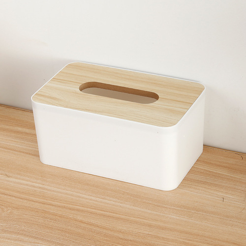 Japanese simple wooden cover tissue box solid wood tissue box dining room living room coffee table medium desktop tissue storage box