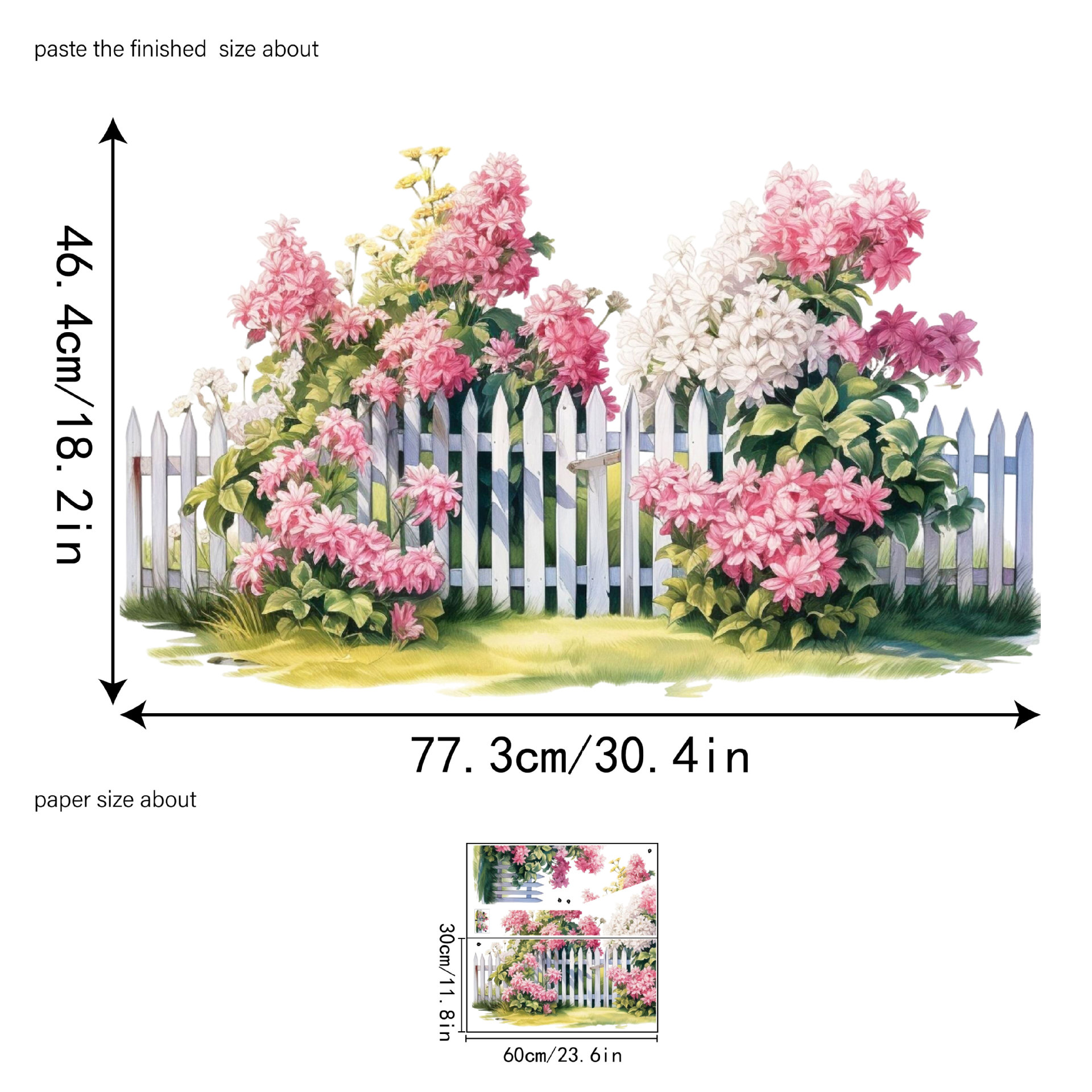 Aike DD36137 Manufacturer Direct Sale Floral Fence Window Home Wall Beautification Concealment Adhesive Sticker_voghion.com