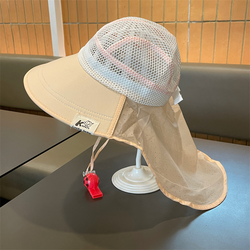 Sombrero para niños Sombrero de protección solar transpirable de malla fina de verano para niños y niñas Sombrero para el sol de viaje para bebés Gorro para el sol de cuello