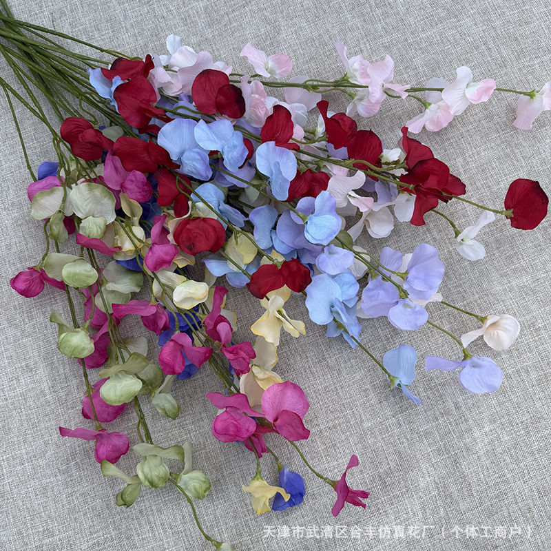 Pea Flower Artificial Flower Auditorium Home Hotel Shopping Mall Flower Row Ceiling Rattan Bean Artificial Flower Wedding Floral Decoration