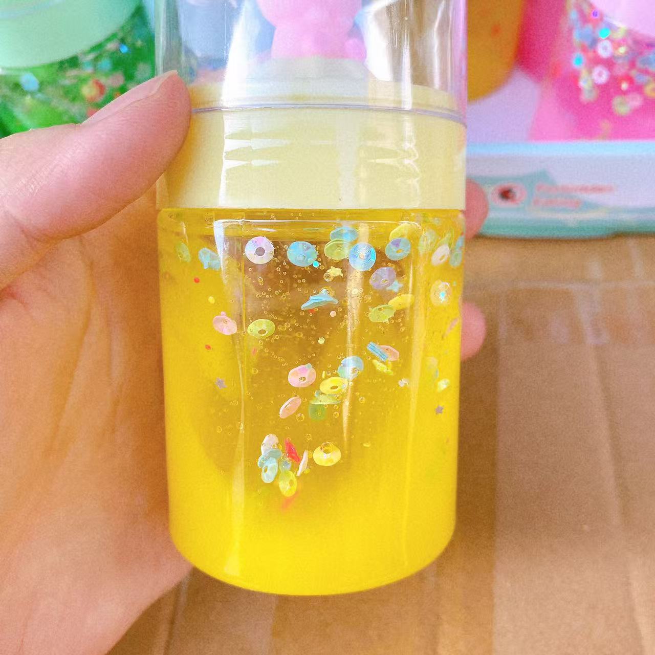 Creativa doble muñeca goma espumante de alto valor visual barro de cristal de color slime creativo barro de color juguetes para niños al por mayor