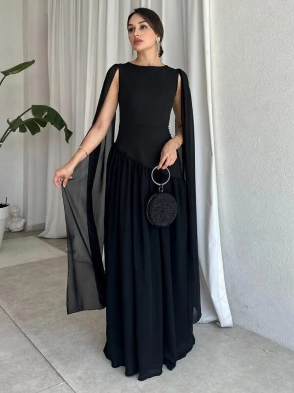 亚马逊2025欧美风跨境外贸女装长裙时尚气质法式礼服款无袖连衣裙|undefined