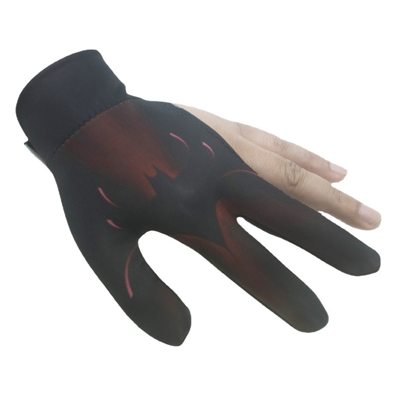 Alto elástico antideslizante resistente al desgaste transpirable de tres dedos guantes de billar guantes sunoke guantes de billar al por mayor