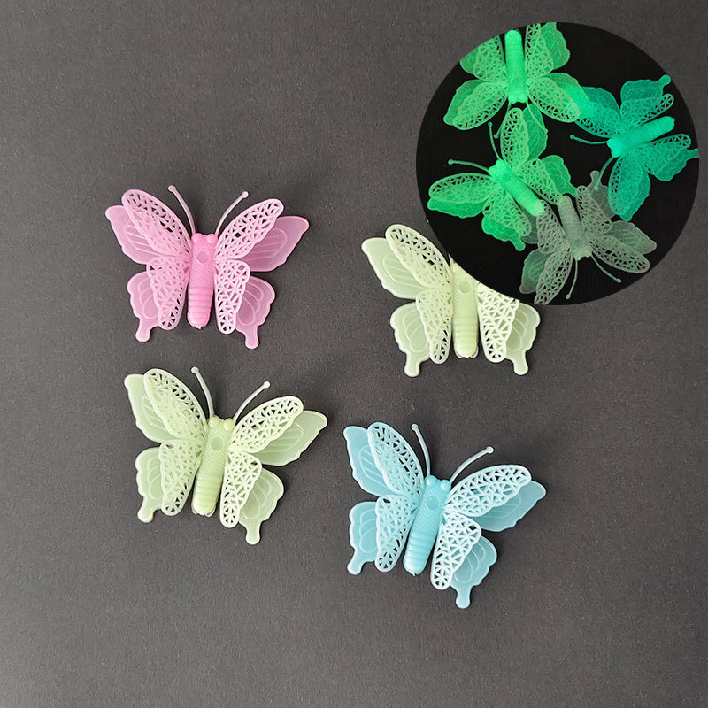 Animales pegatinas de pared luminosas flores plantas delfines peces dibujos animados juguetes transfronterizos pegatinas de refrigerador fluorescente pegatinas de ventanas luminosas