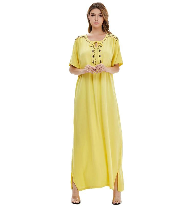 Abaya lunga musulmana da donna stile arabo moda dubai elegante_voghion.com