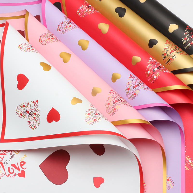 Huaxi amor lleno de flores papel de embalaje amor marco diy regalo ramo de flores materiales de florista