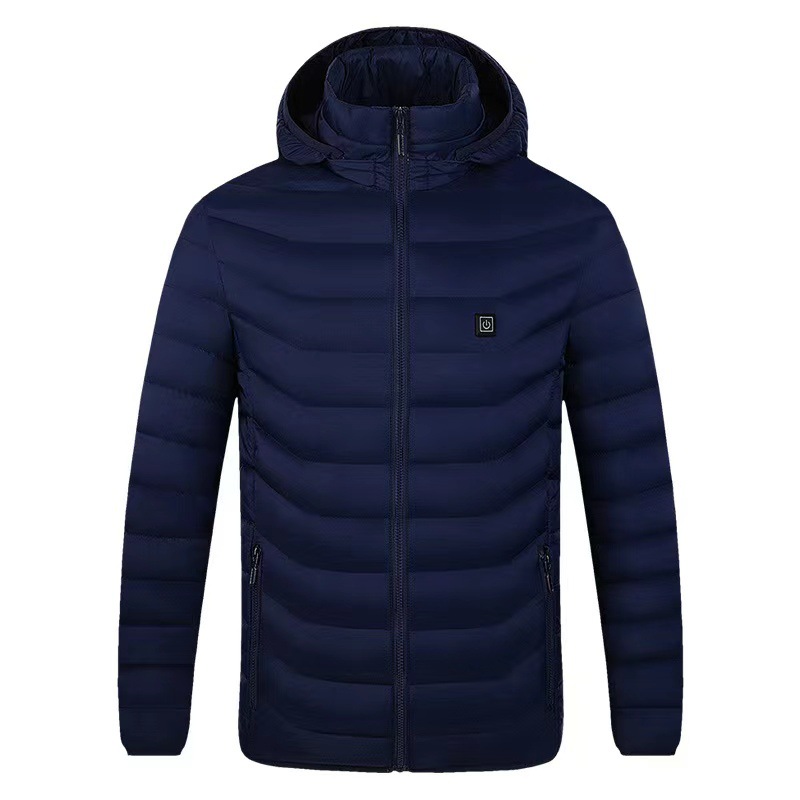 En stock calefacción de invierno de algodón acolchado ropa transfronteriza exclusiva para nuevo inteligente caliente temperatura constante encapuchado soporte collar de algodón acolchado ropa venta directa de fábrica