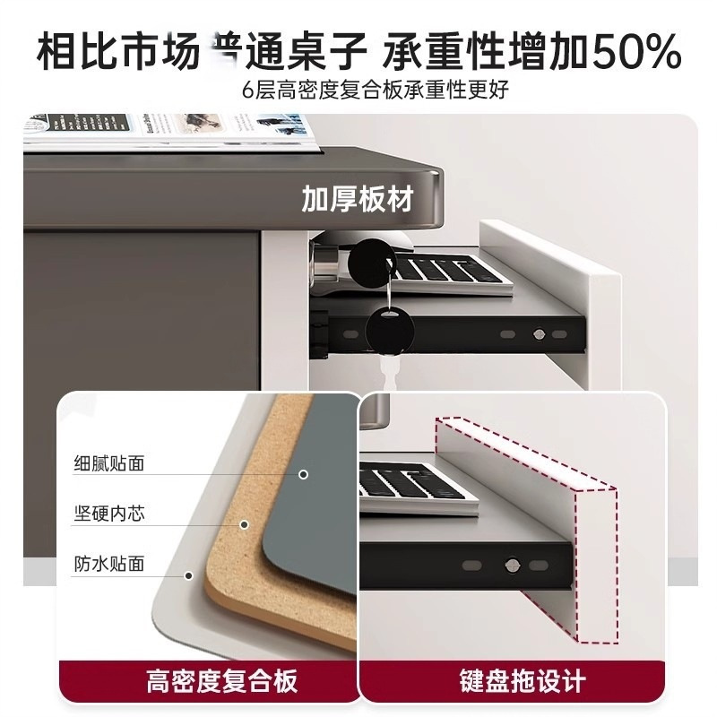 电脑桌台式家用电竞桌椅卧室带抽屉书桌学生写字桌简约现代办公桌|undefined
