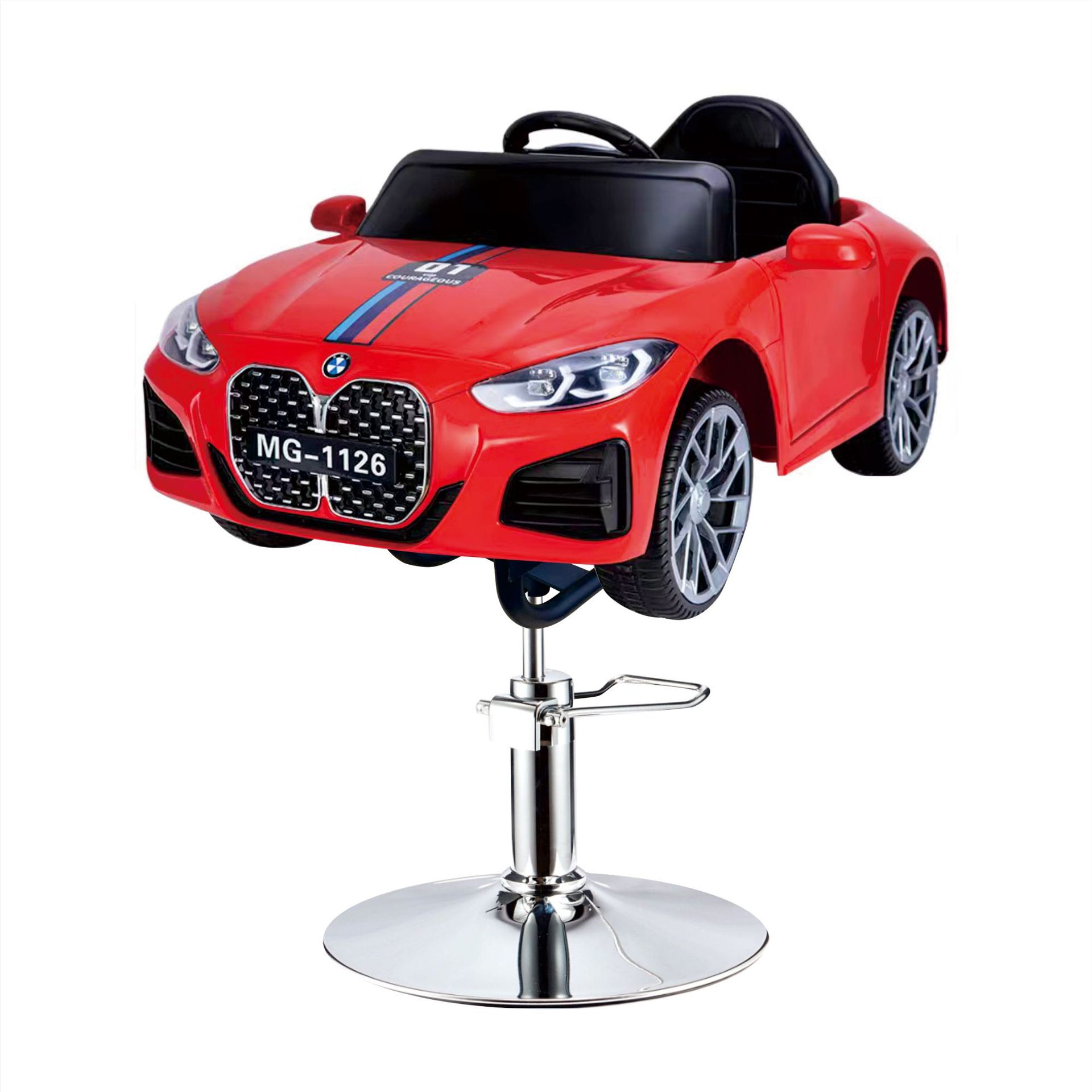 Asiento de peluquería eléctrico para niños, silla de peluquería para automóvil, silla giratoria elevadora, música, salón de peluquería para niños, silla de corte para niños image 36