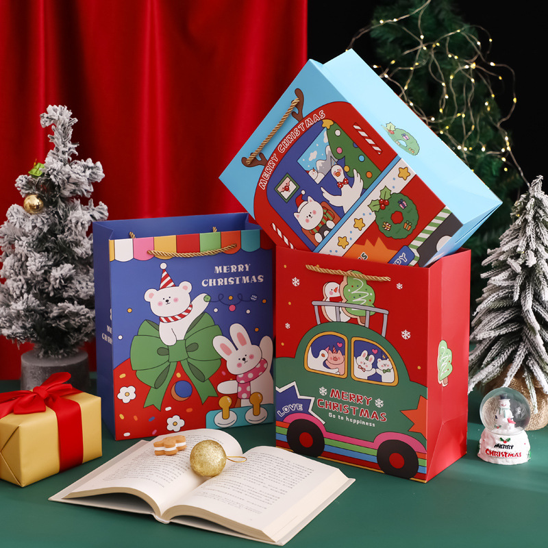 新款唐闲系列圣诞礼品袋生日礼物盒包装袋子手提袋圣诞节日礼物袋