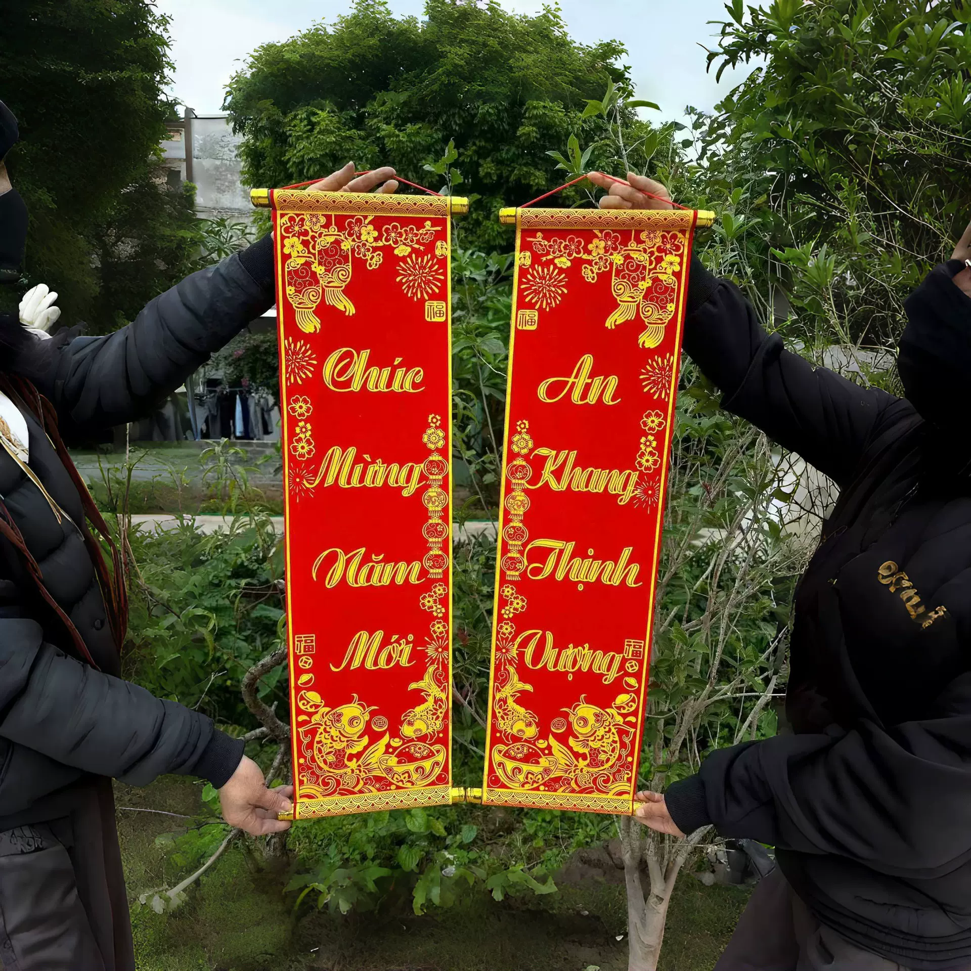 跨境越南对联挂件乔迁大厅装饰新居布置入户门贴装饰入宅仪式喜庆