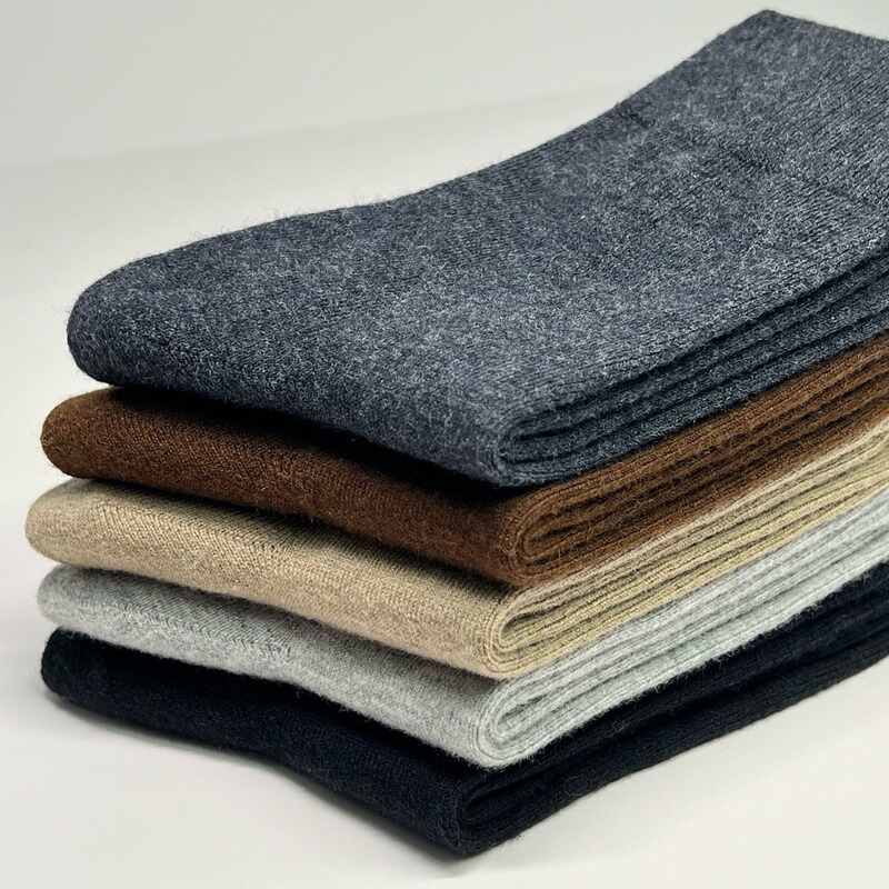 Zhuji 50% wool seamless double socks simple casual warm business socks in autumn and winter socks men's socks wholesale