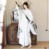 Black bamboo long-sleeved shirt, ten middle clothes, ten li clothes, ten belts