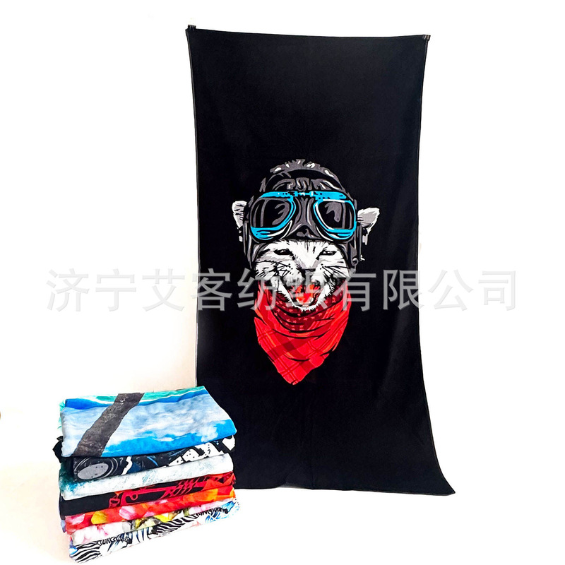 Promotional Cheap Full-Color Cotton Large Beach Towels, Manufacturers Support Custom Printed Bath Towels with Logo