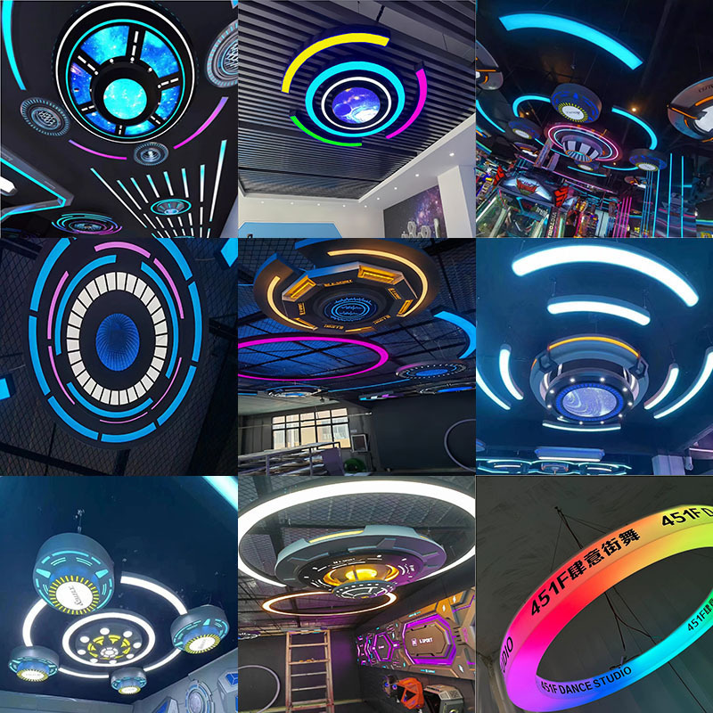 Arcade Center Modular Chandelier, Game Hall, Children's Playground, Vr Room, Science Museum, Ktv, Billiard Hall, Amusement Park Atmosphere Lighting Arcade Center Modular Chandelier, Game Hall, Children's Playground, Vr Room, Science Museum, Ktv, Billiard Hall, Amusement Park Atmosphere Lighting