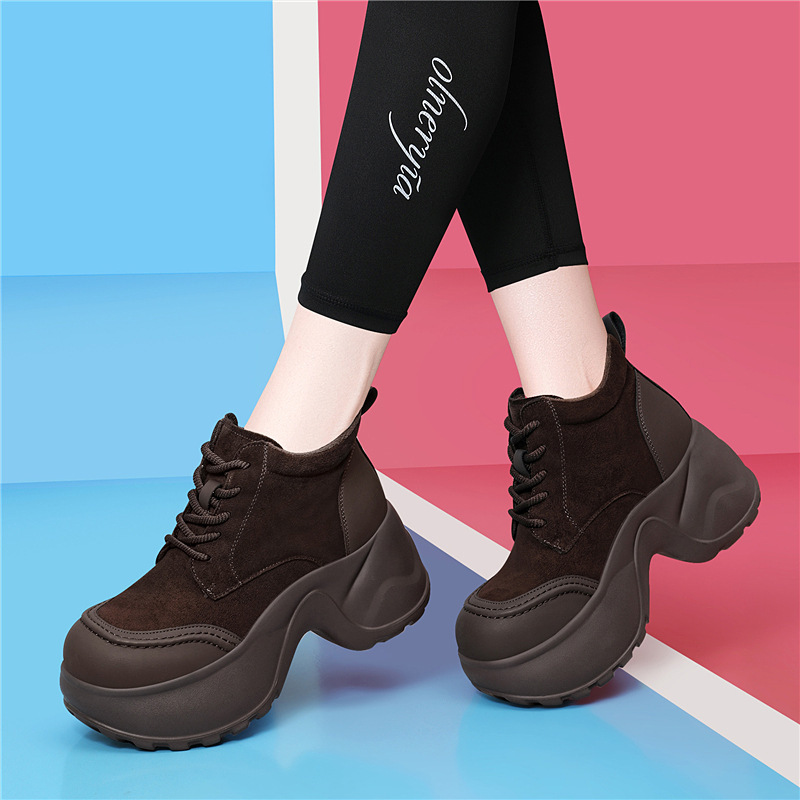 European-style Frosted Lace-up JK Platform Boots, Stylish Shoes With 8cm Platform Heel For Petite Women_vogvips.com