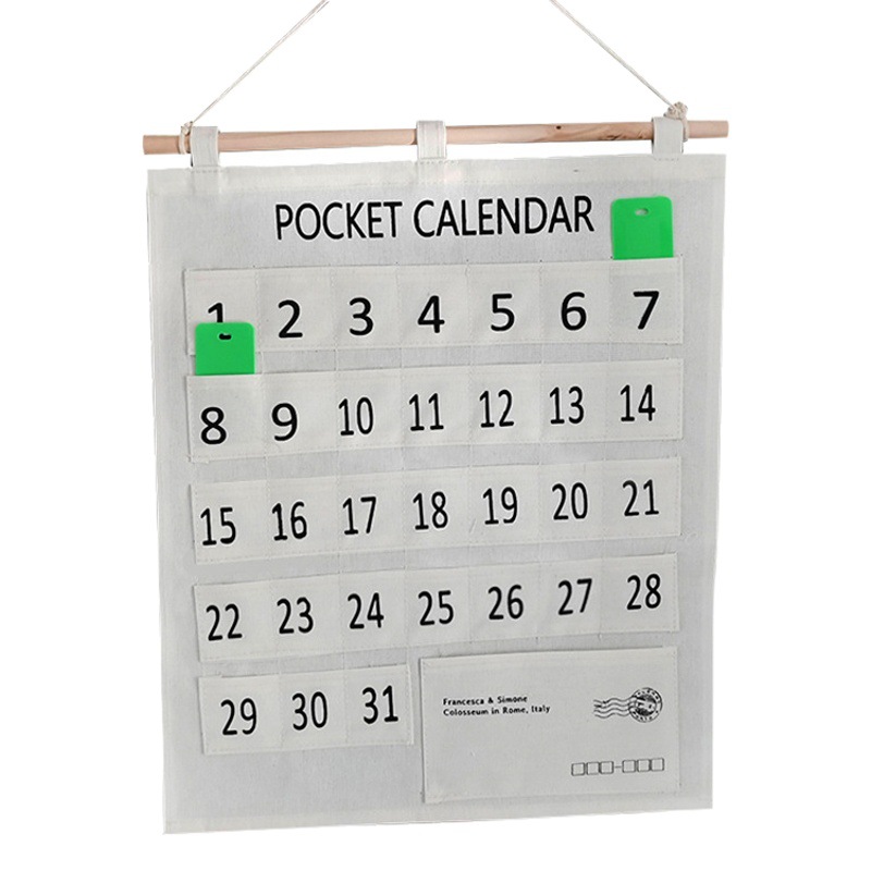 Kindergarten algodón Lino mañana cheque tarjeta de asistencia bolsa reloj-en el registro bolsa de almacenamiento Tarjeta de organización bolsa colgante Pequeño bolsillo 31 bolsa de bolsillo