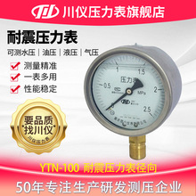 川仪耐震压力表黄铜径向水压波登管压力表工业通用不锈钢压力表