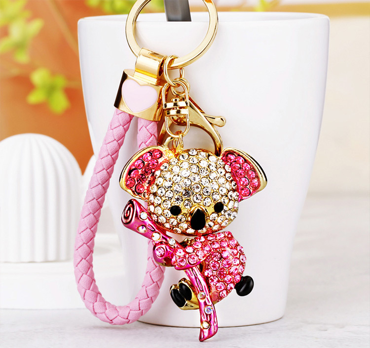 Cartoon Style Color Block Metal Inlay Rhinestones Women's Keychain display picture 1