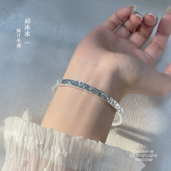 銀巻風純銀999.9砕氷純銀若々しい万能スタイルソリッドブレスレット、親友や彼女への軽い贅沢ギフト