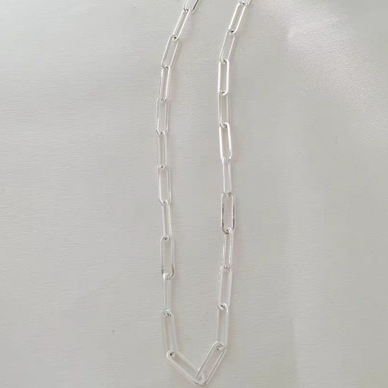 S925 Sterling Silver Cuban Interlocking Necklace For Women Elegant_voghion.com