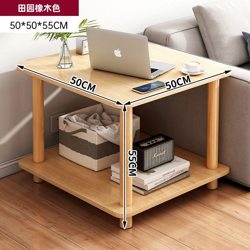 [경제 둥근 나무 다리] 목가적 인 오크 색상 50*50*55cm