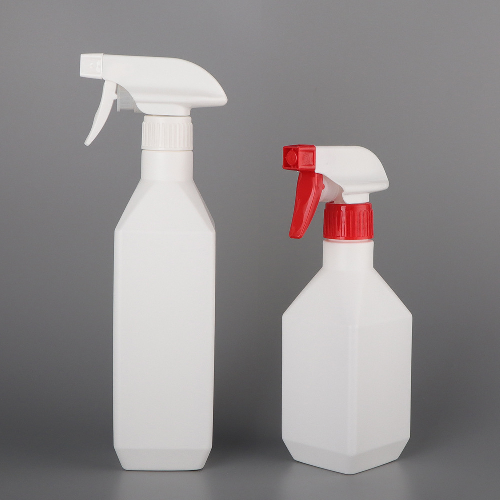 300ml 500ml容量HDPE方形喷雾瓶 玻璃水消毒水塑料瓶空瓶包装定制