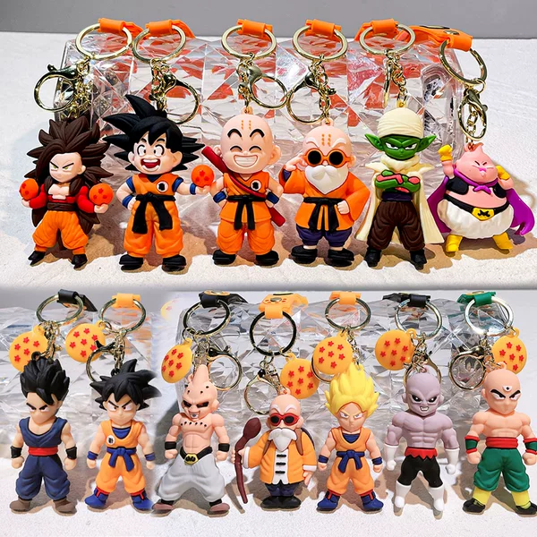 2025 New Dragon Ball Keychain Pendant Anime Son Goku Car Bag Decoration Doll Machine Gift Cartoon
