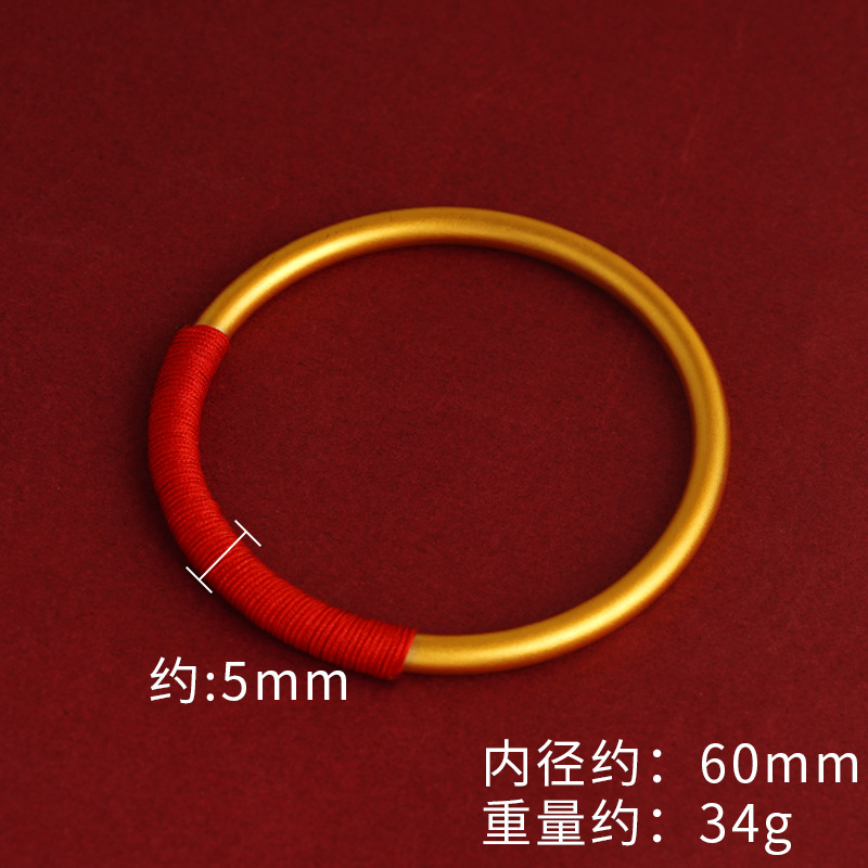 Antigua pulsera de patrimonio sólido rojo cuerda roja anillo liso joyería de la mano pulsera cerrada venta directa de fábrica al por mayor