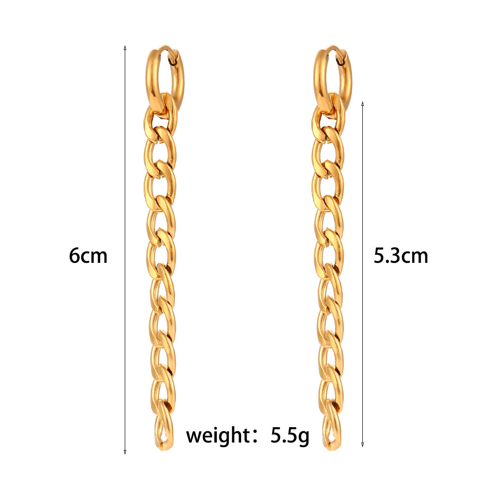 Fashion Geometric Tassel Stainless Steel Drop Earrings Plating Stainless Steel Earrings