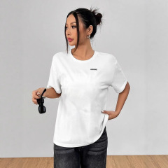 春夏の越境貿易ドロップシッピング220g綿吸汗通気性シンプルトレンドファッション柄プリントTシャツ