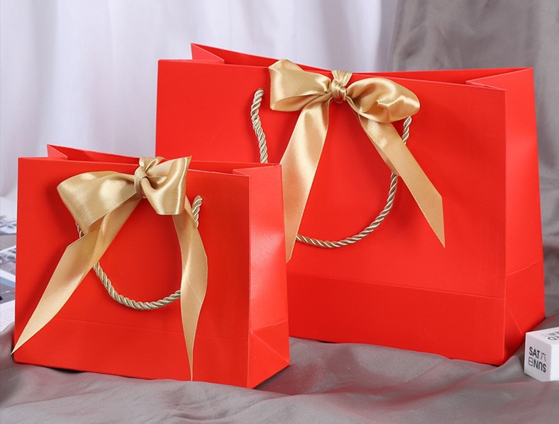 Bow Knot Pattern Valentine'S Day Casual Elegant Lady Bow Knot Wedding Gift Bags Party Supplies Gift Wrapping Supplies 1 Piece