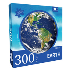 MiniWhale 300-Piece Earth Round Jigsaw Puzzle - Exquisite Planet Series Flat Paper Jigsaw Puzzle Wholesale