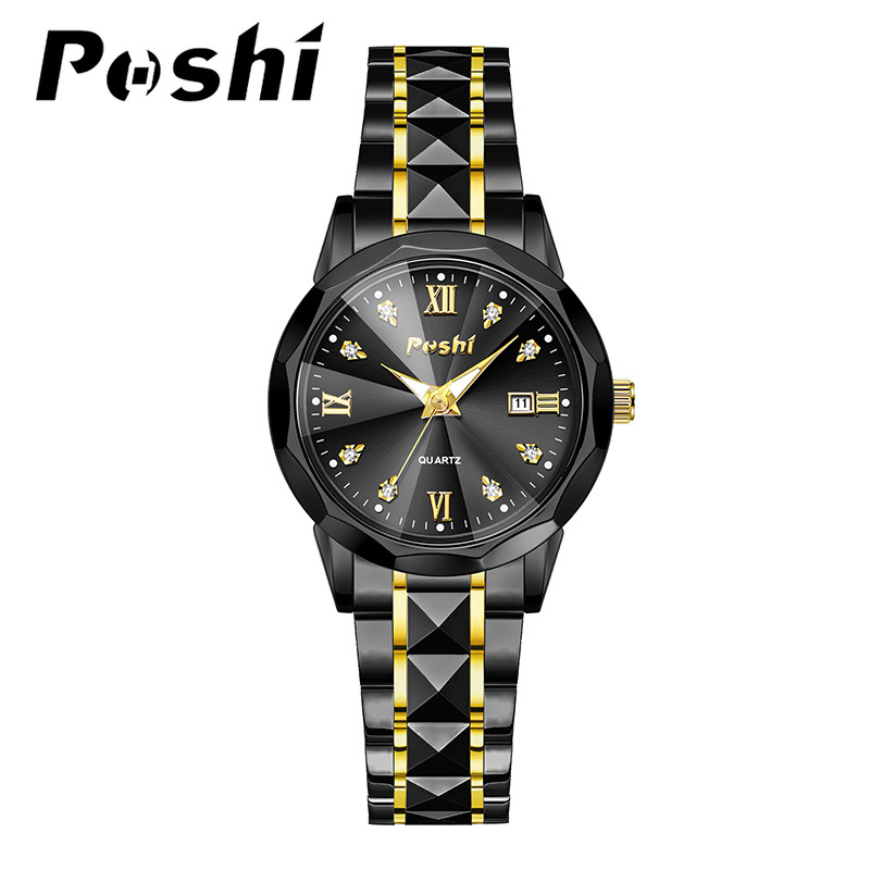 Reloj de cuarzo POSHI para mujer Función luminosa con calendario Diseño de diamante Fabricante de comercio exterior transfronterizo