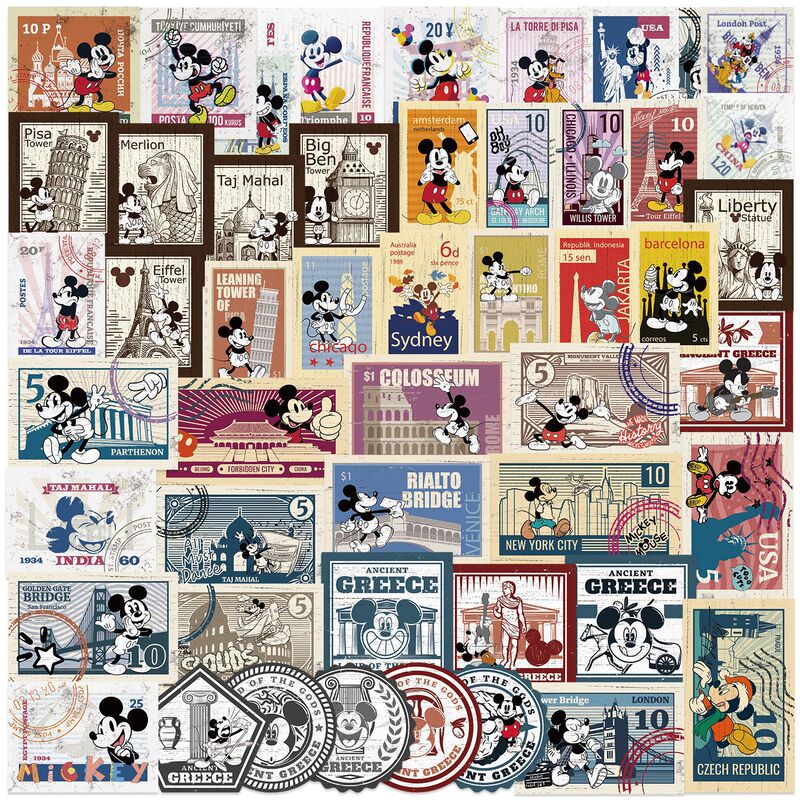 50 Pieces of Disney Officially Licensed Retro Mickey Stamp Graffiti Stickers for Decoration DIY Phone Case Wholesale Pvc 50 Pieces of Disney Officially Licensed Retro Mickey Stamp Graffiti Stickers for Decoration DIY Phone Case Wholesale Pvc
