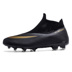 Cross-border foreign trade high-top sneakers, long spikes, football shoes, broken spikes, special training shoes, football flying knitted socks, leather feet