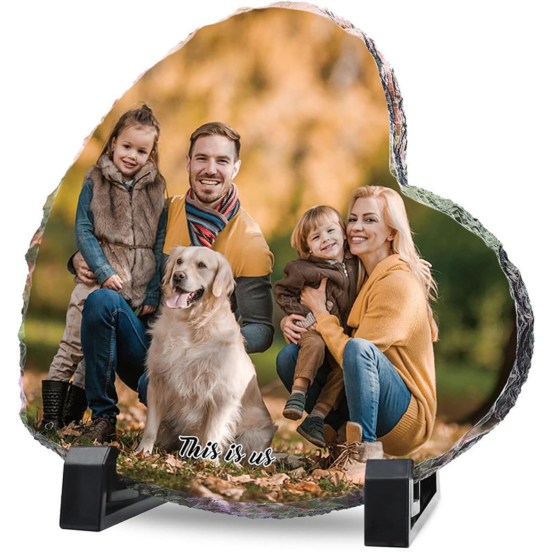 Customized 20cm Stone Painting, Vintage Stone Photo Frame with Stand Customized 20cm Stone Painting, Vintage Stone Photo Frame with Stand