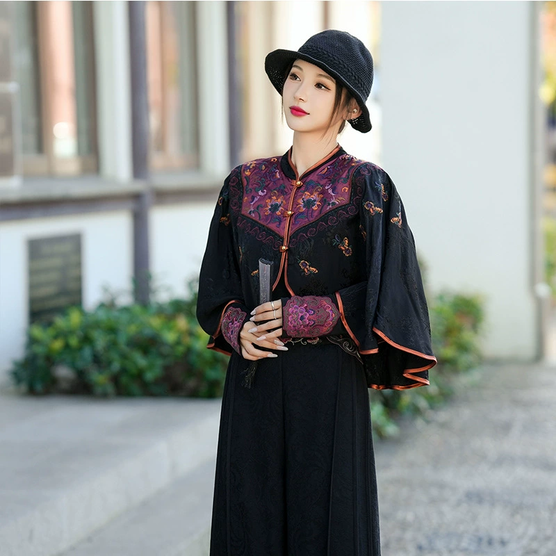 Китайский стиль улучшенный короткий плащ Китайский стиль ретро пиджак