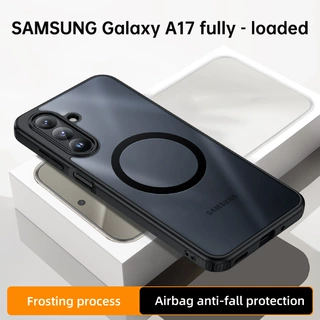 适用GalaxyA27晶透手机壳肤感磨砂S26ultra磁吸防摔护甲S26FE透明