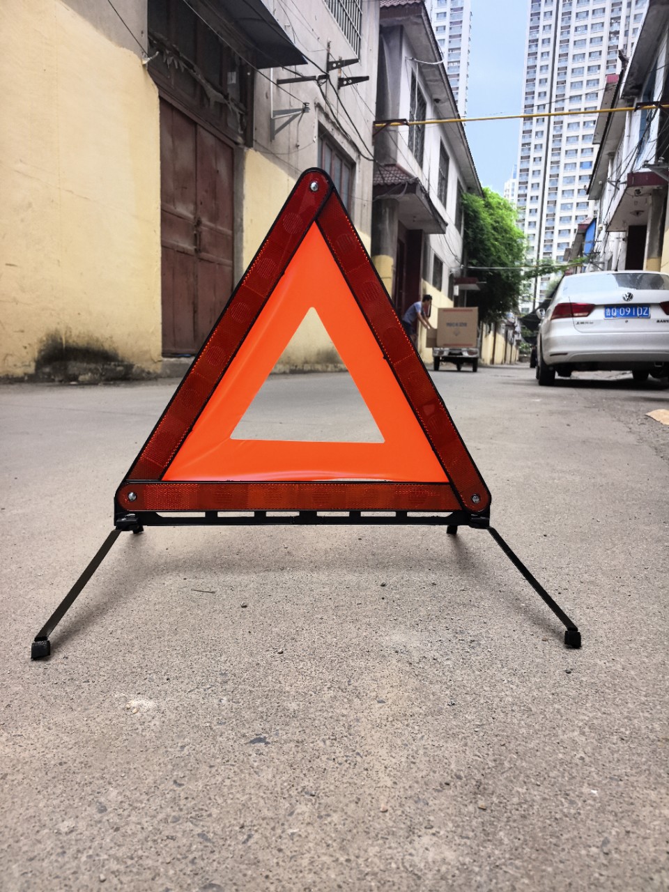 High-Speed Accident Parking Warning Sign Annual Inspection Reflective Warning Frame National Standard Vehicle-Mounted Triangle Warning Sign New National Standard