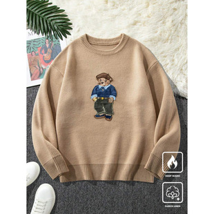 Q 26128 Bear embroidered sweater С�ܴ̽�Ůë�¿羳���u